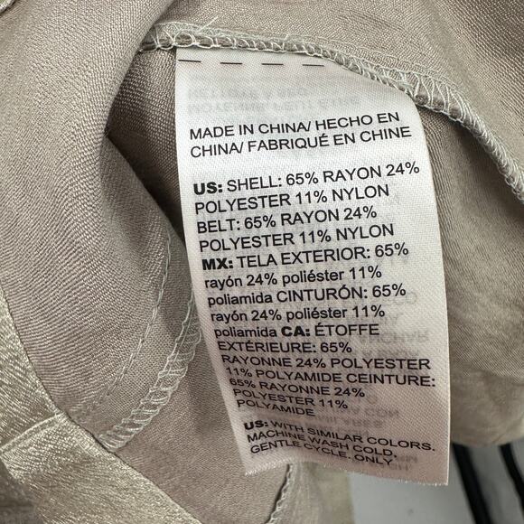 White House Black Market Metallic Gold Satin Button Down Dress // 4 Petite - Picture 8 of 10